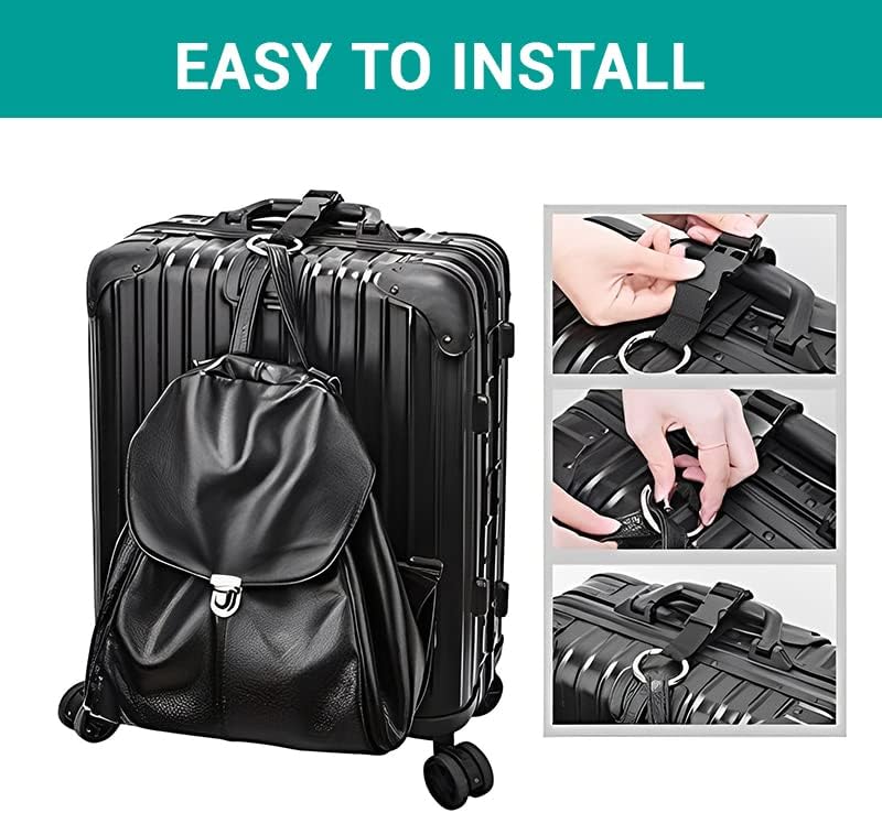 Yopolaz 2 Pack Add a Bag Luggage Straps - Adjustable Suitcase Belts Travel Accessories - Jacket Gripper Arm Saver Easy to Carry Your Extra Bags (Grey) - Image 2